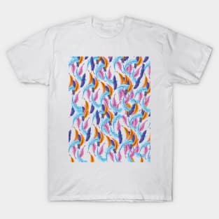 Multicoloured Feathers T-Shirt